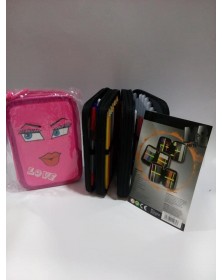 ASTUCCIO 3 ZIP MATE FACCINE ROSA