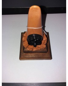 CORNO NERO - MARRONE CON BASE DI LEGNO