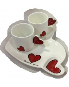 SET PIATTINO CON TAZZINE LOVE