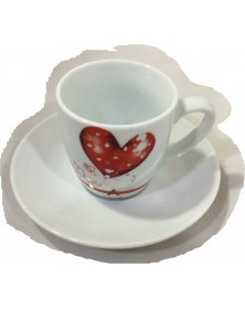 TAZZINA SINGOLA + PIATTINO  LOVE A 5CM