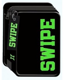ASTUCCIO 3 ZIP SWIPE NERO/VERDE
